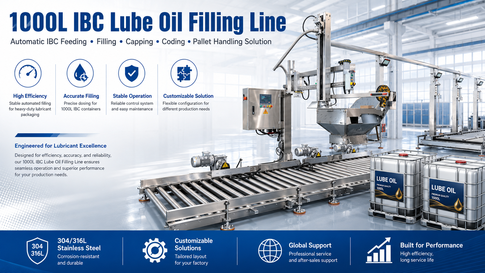 1000L IBC Lube oil filling machine
