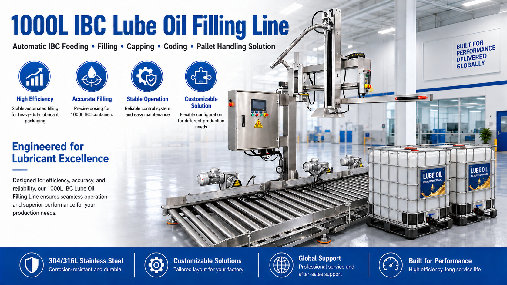 1000L IBC Lube oil filling machine